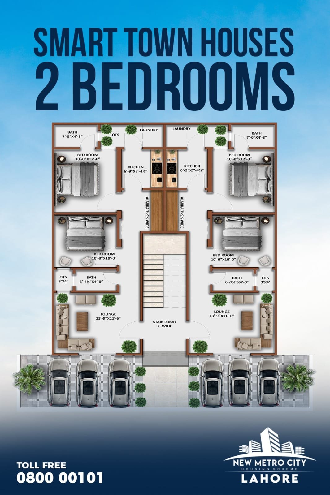 Layout Plan Smart Townhouses at New Metro City Lahore