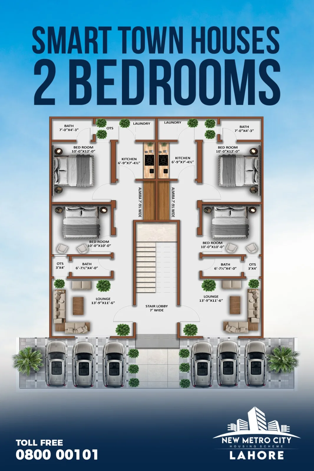 Layout Plan Smart Townhouses at New Metro City Lahore